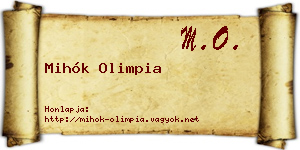 Mihók Olimpia névjegykártya